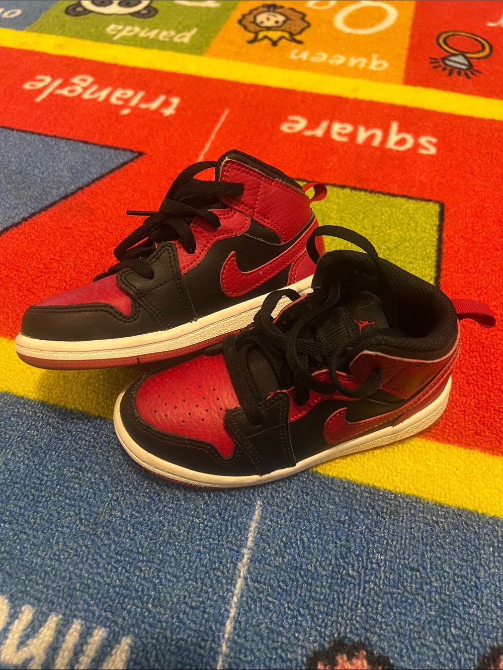 Nike Kids Black and Red High-Top Sneakers